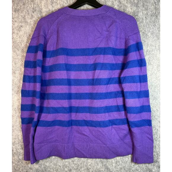 Acne Studios Womens Purple Blue Kimano Striped Oversized Wool Cardigan - Small - Picture 4 of 10